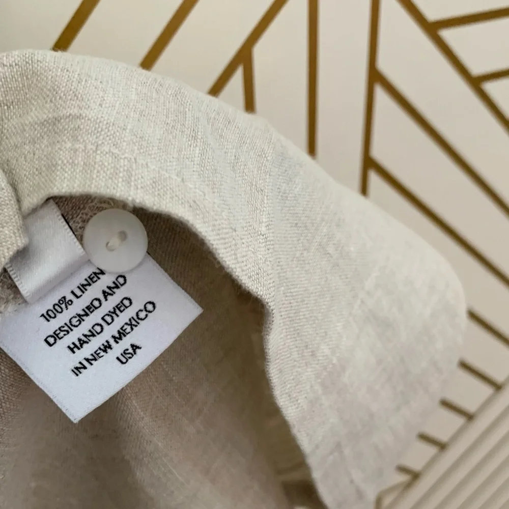 Homefrocks Linen Embroidered blouse tunic top  Lagenlook floral flowers boho 8 - Picture 6 of 10